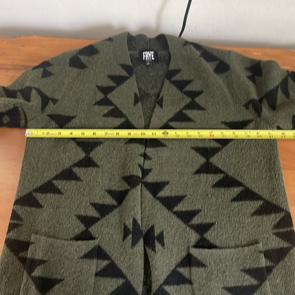 Frye Aztec Geometric Patterned Open Face Cardigan… - image 6